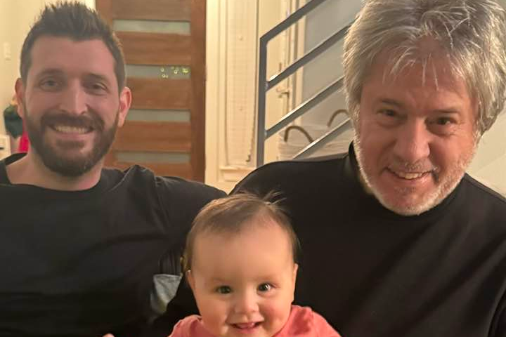 Brian James with son Zach and grandson Oslo...